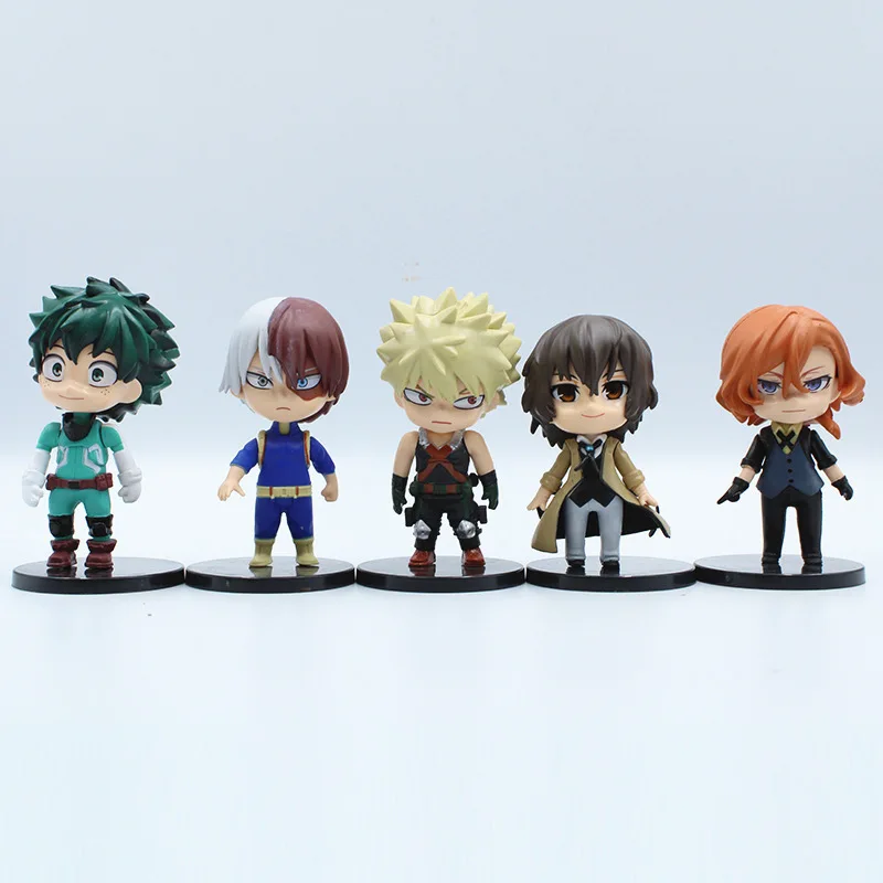 

5pcs/set Anime My Hero Academia Figure 10cm deku Figures Collection model toys bakugou katsuki Todoroki Shoto Action Figure