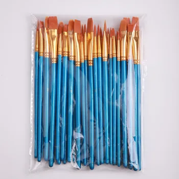 

10 Pieces Children's Paint Brushes Blue Round Pointed Tip Nylon Hair Brush Set Drawing Watercolor Pen 118