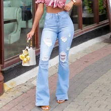 Классические джинсы с высокой талией для женщин, винтажные облегающие стильные джинсы для женщин, высококачественные джинсовые брюки, расклешенные джинсы для женщин# g5