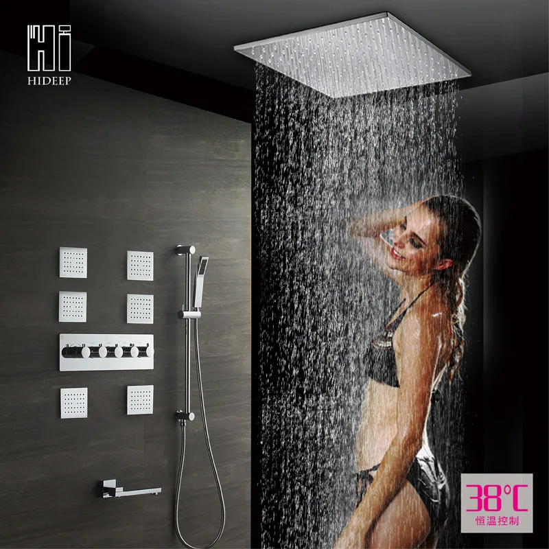 

Hideep Concealed Shower Four Functions Constant Temperature Wall-in Shower Head Set Shower Manufacturers Direct Selling