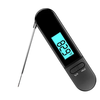 

Food Thermometer With Backlight Digital Display BBQ Universal Magnetic IP67 Waterproof Roast Meat Instant Read Long Probe Baking