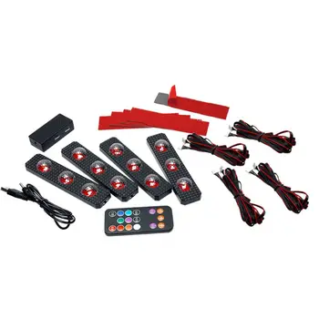 

Car Bottom Decorative Interior Lights 1 for 4 Universal LED Multi DIY Glow Lamp G8TE
