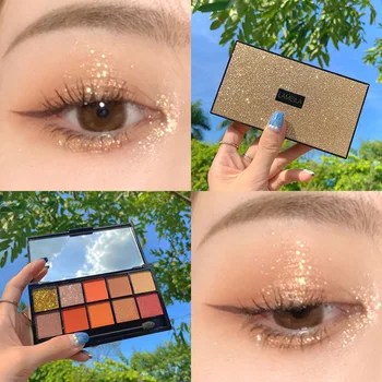 

Eyeshadow 10 Color Pearly Lustre Matte Shimmering Powder Sequin Eyeshadow Monochrome Blush Beginners