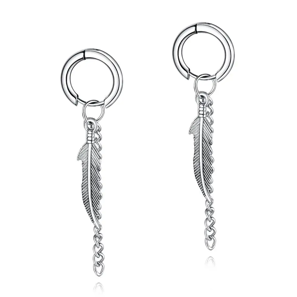 

GU-105 Romantic 925 Sterling Silver Vintage Feathers Retro Wings Stud Earrings for Women Luxury Silver Jewelry Gift