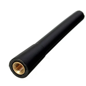 

Black Car Rubber Roof Short Rod Antenna Thread With Adapters M4 M5 M6 Radio Kit