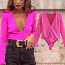 

Withered 2022 Ins Fashion Blogger Vintage Bodysuits Women England Style Sexy V-neck High Street V-neck Sheath Bodysuits Women