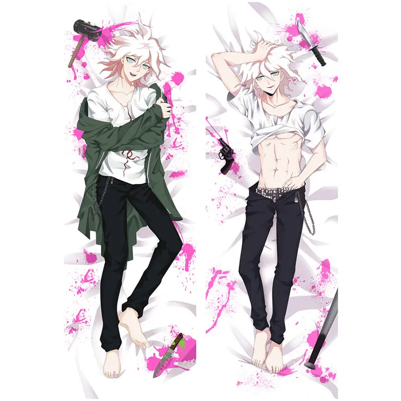 Аниме данганронпа Наволочки Dakimakura Чехол Cool boy Naegi Makoto 3D двухсторонние постельные принадлежности обнимающие наволочки для подушек DM02 - Цвет: Peach skin