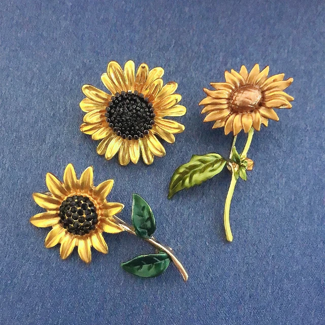 Fashion Design Enamel Sunflower Rhinestone Brooch Pins for Women Fashion  Jewelry Plant Brooches Gift - AliExpress