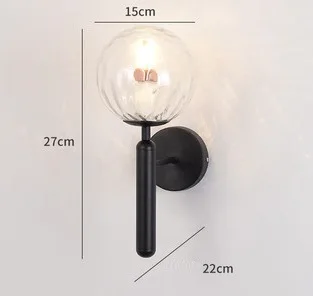 Wall Lamp Black B LukLoy современный стеклянный шар настенный светильник прикроватный настенный светильник Ретро настенный подвесной светильник для гостиной диван класс подвесной светильник - Цвет корпуса: Wall Lamp Black B