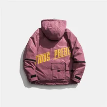 Бренд Tide, хип-хоп, с буквенным принтом, с капюшоном, хлопок, для мужчин и женщин, зимнее, индивидуальное, с карманами, оснастка, пальто