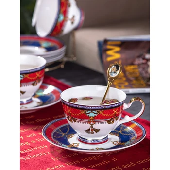 

Scandinavian Bone china coffee cup set Luxury English afternoon tea cup set porcelain tea cups coffee cup saucer wedding gift
