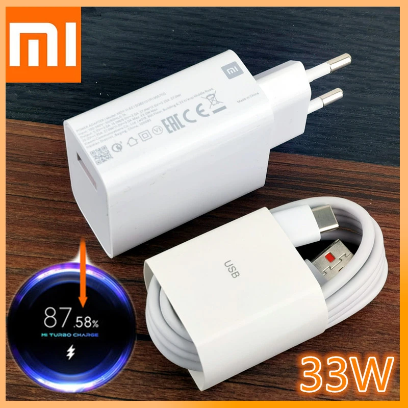 XiaoMi cargador Original RedMi Note 11, Cargador rápido de 33W, QC4.0, adaptador de Turbo de viaje para la UE, Cable Usb C para Mi 10T 9 Poco X3 X2 A3 A2| - AliExpress