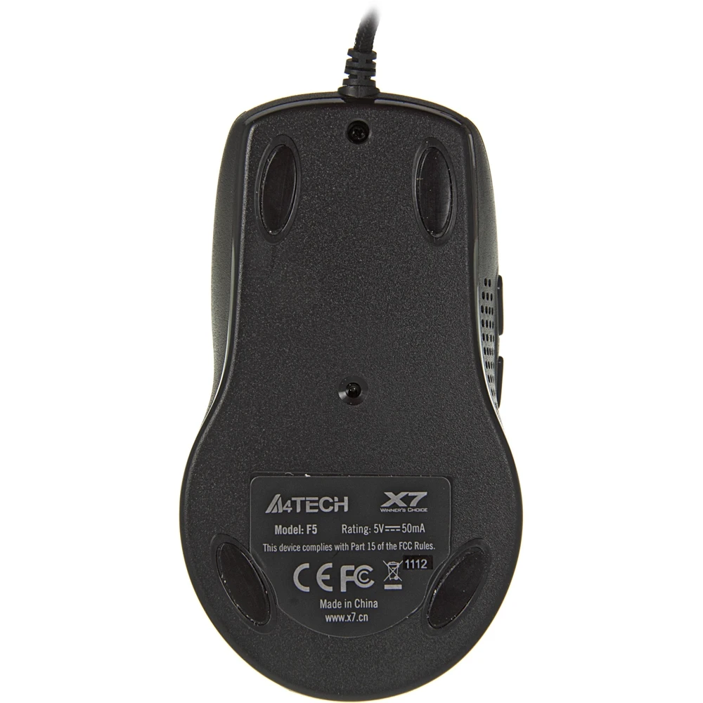 Мышь A4 V-Track F5 черный/рисунок лазерная(3000dpi) USB игровая(6but