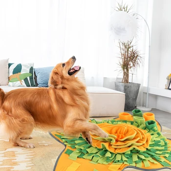 

Snuffle Mat for Dogs Pet Slow Feeding Mat Dog Flowers Shape Puzzle Mats Washable Foraging Training Puzzle Mat for Puppy Doggies