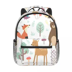 Forest Cute Animals Kids Backpack Toddler School Bag Kindergarten Mochila for Boys Girls 2-5 Years