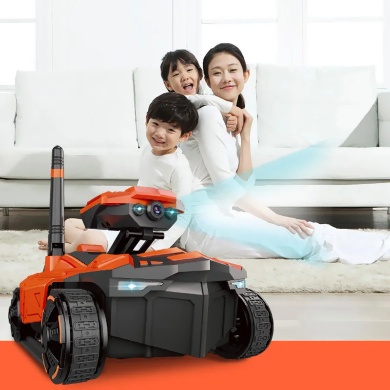 

GlobalDrone 211 Smart RC Tank WiFi FPV 0.3MP Camera App Control HD eal-time Image Transmission Robot Toys Car with LED Light