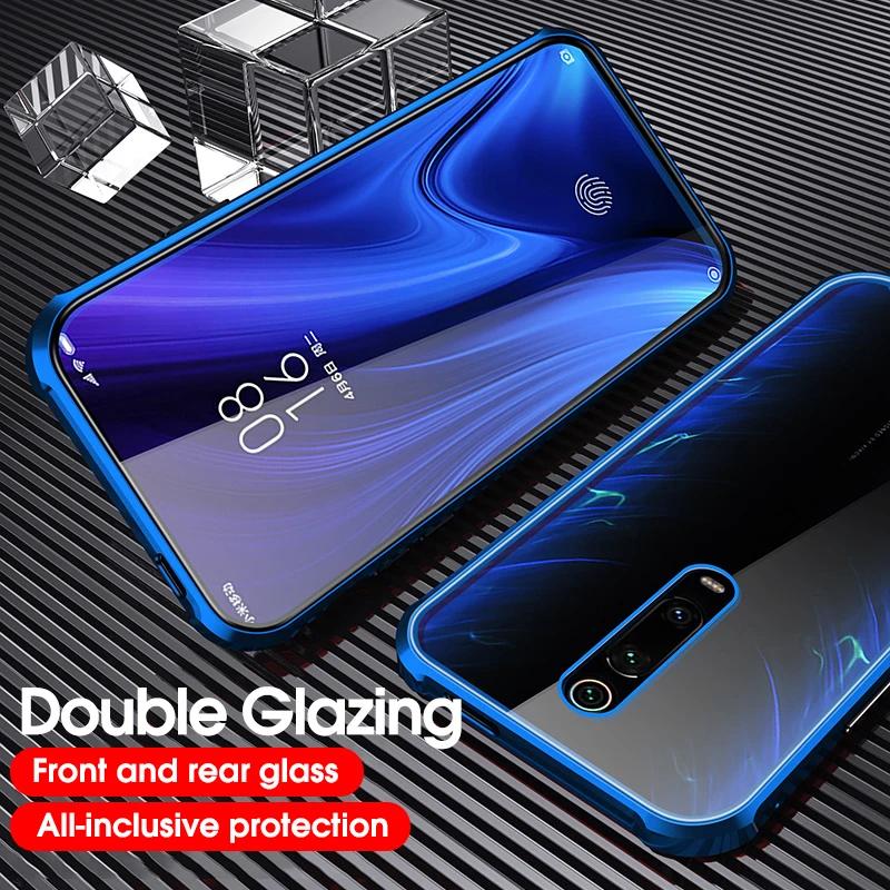Двухсторонний чехол из закаленного стекла для Redmi Note 8 7 10 K20 Pro 8A роскошный
