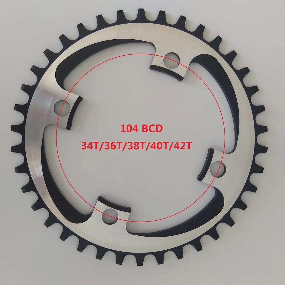 Цепное кольцо TRUYOU круглая узкая широкая цепь 34T/36T/38T/40T/42T 104 BCD MTB велосипедная