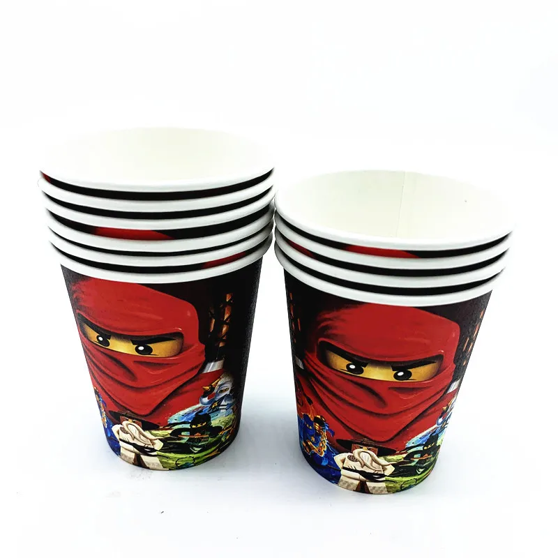 Legoing Ninjagoing Theme Party Decoration Ninja Tableware Paper Cup Plate Baby Shower Balloon Kids Birthday Party Favor Supplies