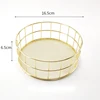 Rose gold iron art Nordic makeup storage box eyeliner brush storage cup dressing table makeup cosmetics round storage basket 5