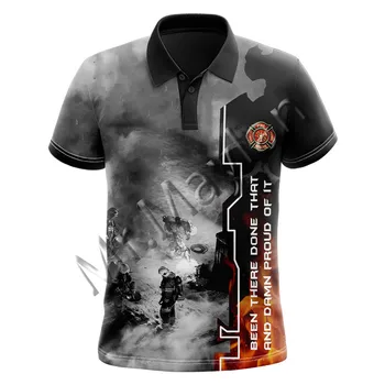 

Summer Fashion Firefighting Firemen Hero Men Leisure Polo Shirt 3D Print Unisex Hipsters Streetwears T-shirts Beach Short S-501