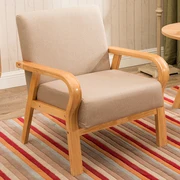 

Japanese Ins Small Family Four Foot Solid Wood Chair Leisure Single Double Economic Living Room Nordic Simple Sofa Chair