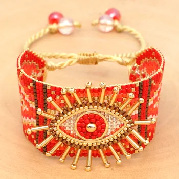 

ZV MIYUKI 3D Evil eyes Bracelet Bohemian Bracelets Pulseras Mujer Moda 2019 Women Armband Jewelry Boho Chic Handmade Loom Beads