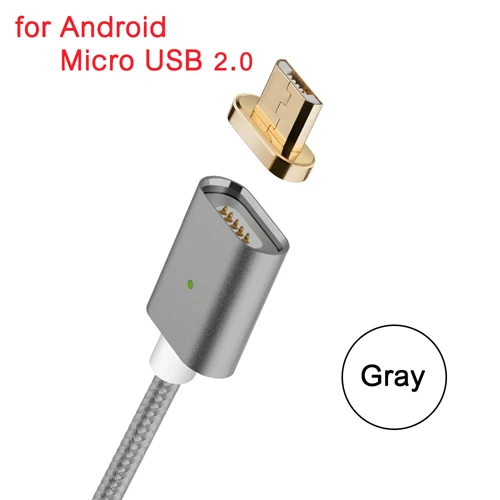 Gray Micro Cable CANDYEIC Micro USB кабель Магнитная Зарядное устройство для samsung Xiaomi huawei sony Android мобильного телефона быстрой зарядки Магнит кабель для передачи данных провода - Цвет: Gray Micro Cable