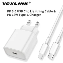 VOXLINK-cargador rápido 3,0 QC PD, 18W, USB tipo C, Mini, portátil, para teléfono iPhone 12X8 teléfono Xiaomi PD