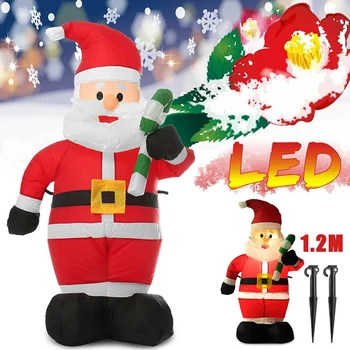 

Hot SV-1.2M LED Air Inflatable Crutches Santa Snowman Claus with Blower Garden Outdoor Layout Christmas Decor Figure Kids Classi