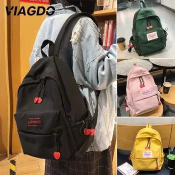 

School Bags for Girls Rucksack Cute Mochilas New Korean Schoolbag Satchel FASHION Heart Zipper Teenage Gifts Solid