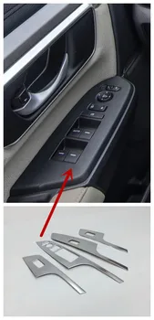 

Car Door Armrest Panel Decoration Decals 4pcs for Honda CRV 2012-2015 ABS Plastic Window Glass Lifting Buttons Trim