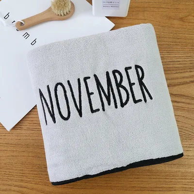 Light Grey Nov. Модная верхняя одежда с вышивкой для поглощения воды для ванной Полотенца быстросохнущая мягкие банные полотенца для взрослых 140x70 см Ванная комната Полотенца - Цвет: Light Grey Nov.
