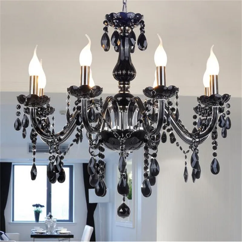 Modern crystal chandelier light fixtures ceiling lustre para quarto Black Led Crystal Chandelier For Kitchen Living room Bedroom | Лампы и