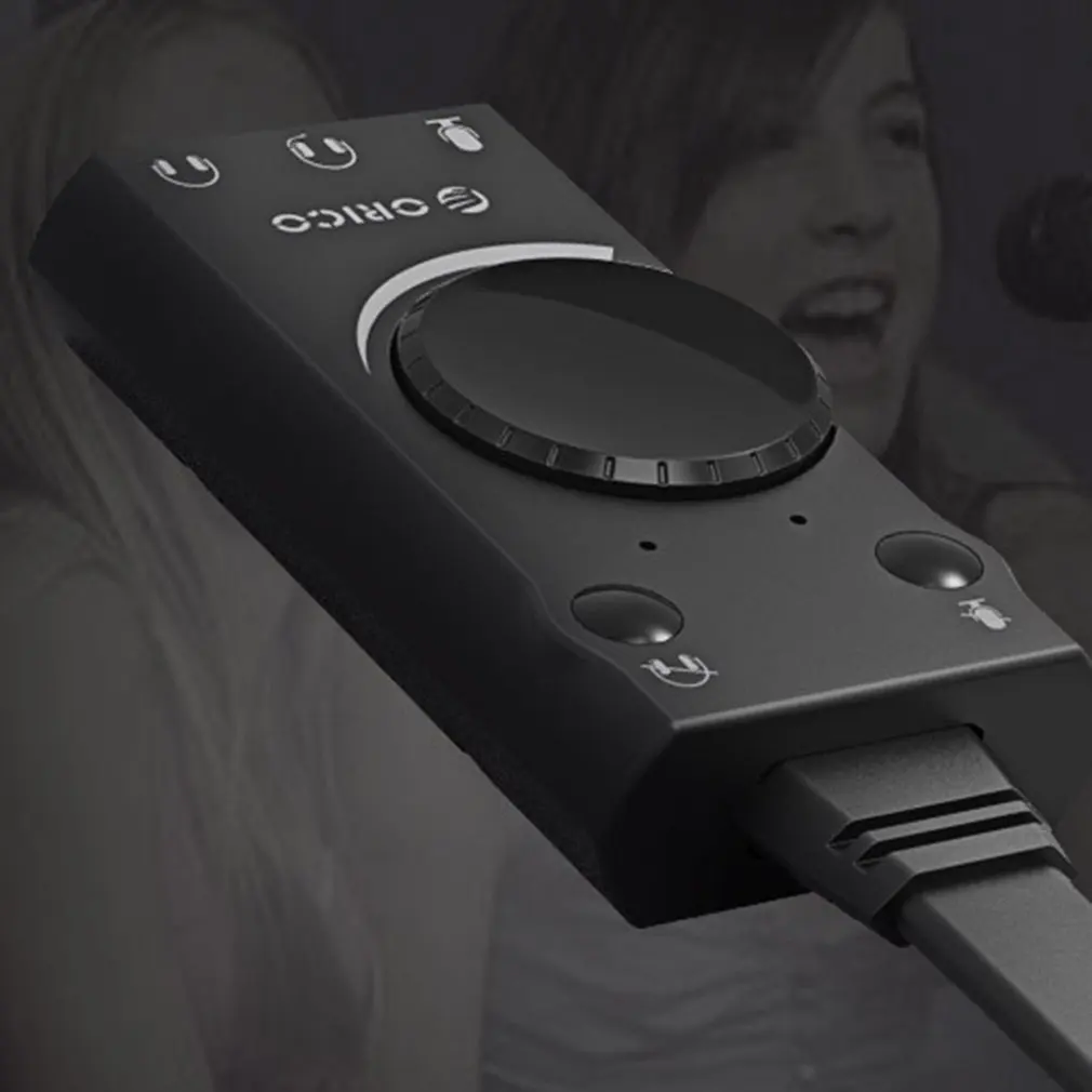 ORICO Портативный USB внешняя звуковая карта Микрофон Наушники типа «два-в-одном» с доставкой в течение 3-Порты и разъёмы Выход регулировки громкости для Windows/Mac OS/Linux