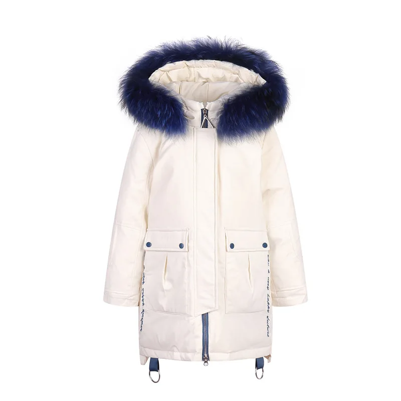 

2019 Girls Winter Jacket Thick Warm Fur Long Down Jacket for Girl 4-15 Years Children Snowsuit Teenage Parka Coat for Kids