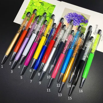 

16pcs/set Metal Crystal Pen Touch Ball Pen Korea Stationery Pen Metal Touch Stylus Pen Wholesale Business Gift Stationery Pens