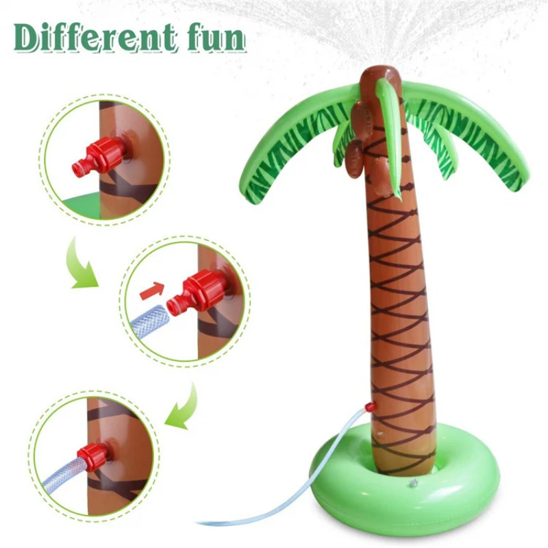 Water Sprinkler Inflatable Coconut Palm Tree Summer Toys Inflated Children Pool Garden Sandbeach Party Decorations Supplies Fun