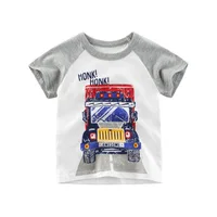 Baby Boys Clothes T-Shirts for 1 2 3 4 5 6 7 8 Years 100% Cotton Short Sleeve Car Bus Fire Truck Cartoon  Kids Summer Clothing 2