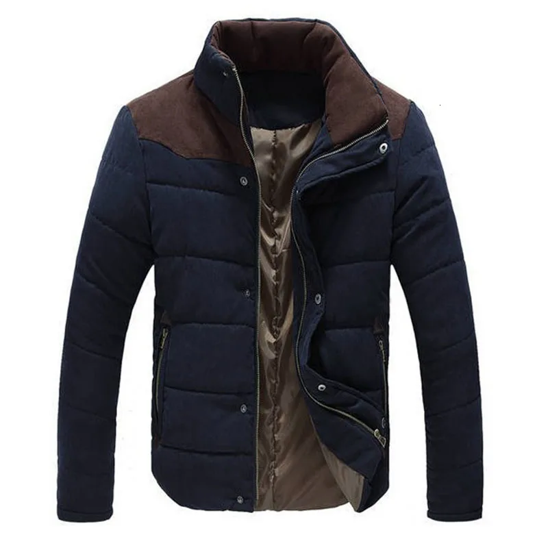 New Jacket Men Hot Thick High Quality Warm Outwear Coat Casual Solid Male Windbreak Thick cotton clothing peach skin Korean