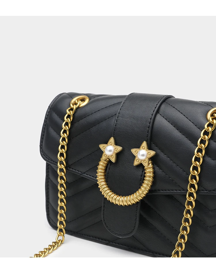 JOOZ fashion Vintage shoulder bag for women fringed rhombic chain bag wandering bag classic crossbody bag