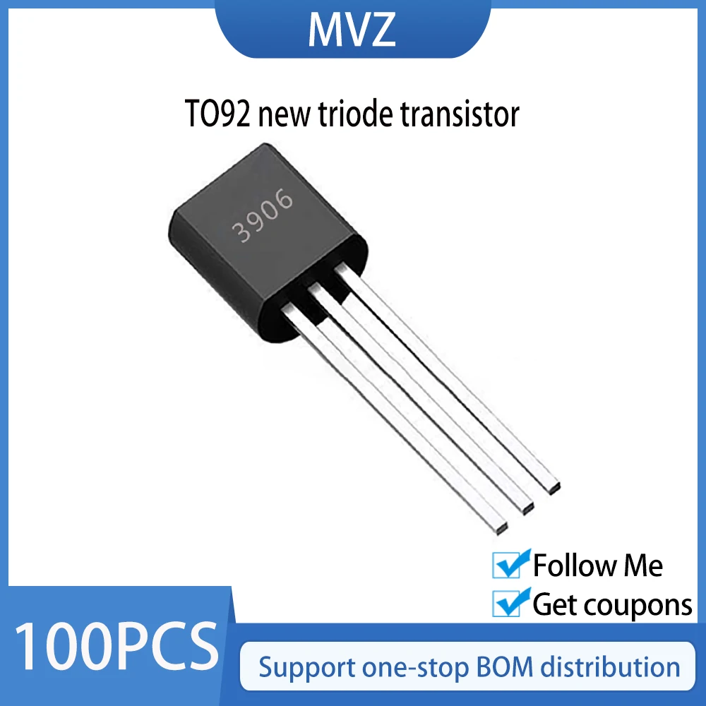 100 шт. 2N3906 TO-92 TO92 0.2A 40V PNP транзистор IC | Электронные компоненты и принадлежности
