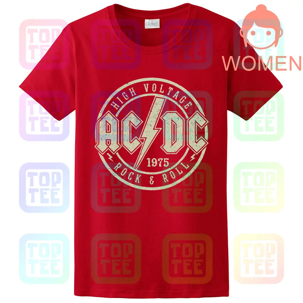 AC/DC ACDC Высокое напряжение Мужская XL графическая футболка - Цвет: WOMEN-RED