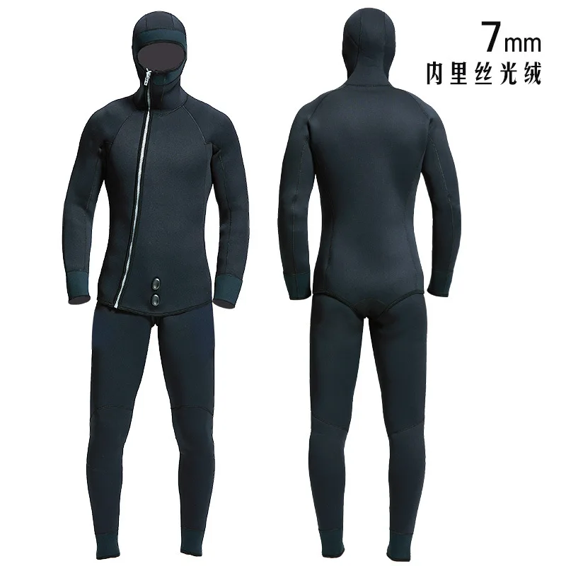 HQ 7 мм гидрокостюмы для мужчин spearfishing костюм гидрокостюм для рыбалки и охоты, теплая одежда из гладкой кожи водонепроницаемая