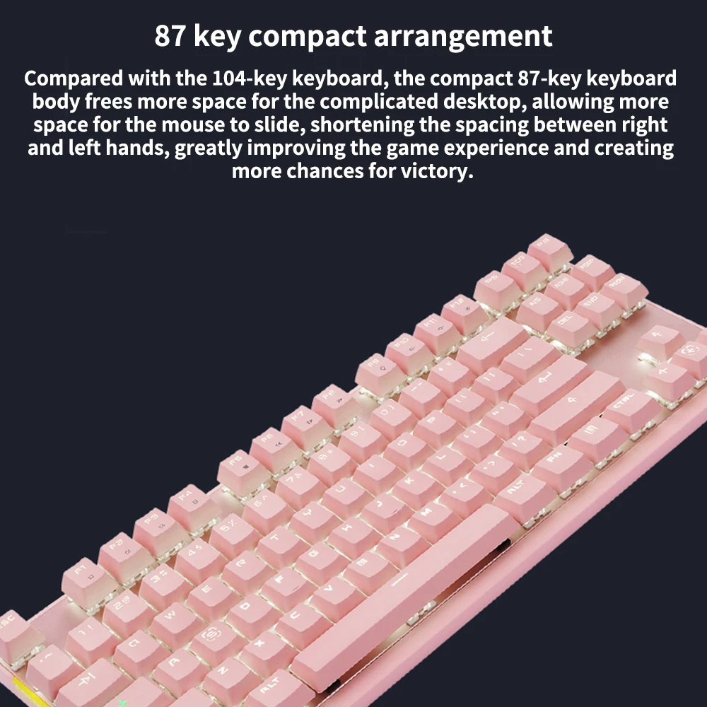 Беспроводная механическая клавиатура розовая девочка игра 87 ключ 104 Esports Вранглер офис зеленая ось черная ось девушки компьютер ноутбук