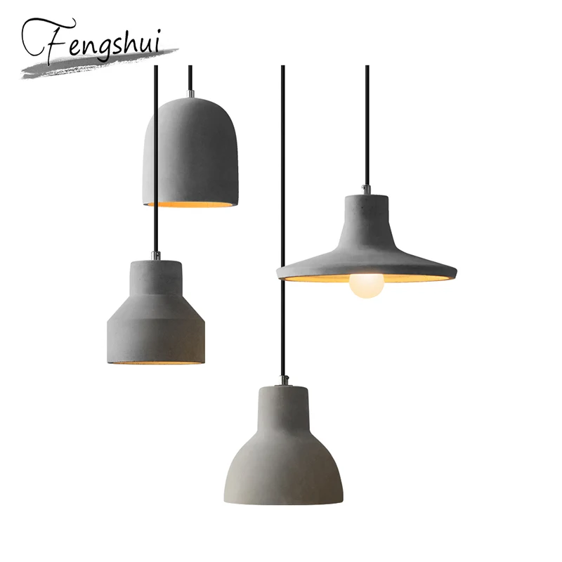 Nordic Retro Industrial Pendant Lights Stone LED Lighting Living Room Dining Bedside Bedroom Loft Deco Hanging Lamp | Лампы и