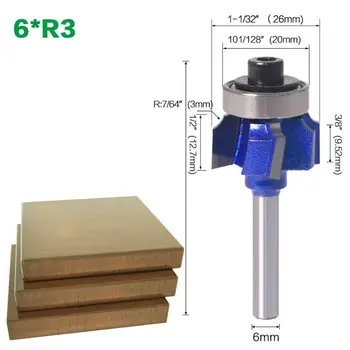 

6mm Shank Router Bit R1/R2/R3 4 Teeth Edge Trimmer Woodwork Milling Cutter Knife