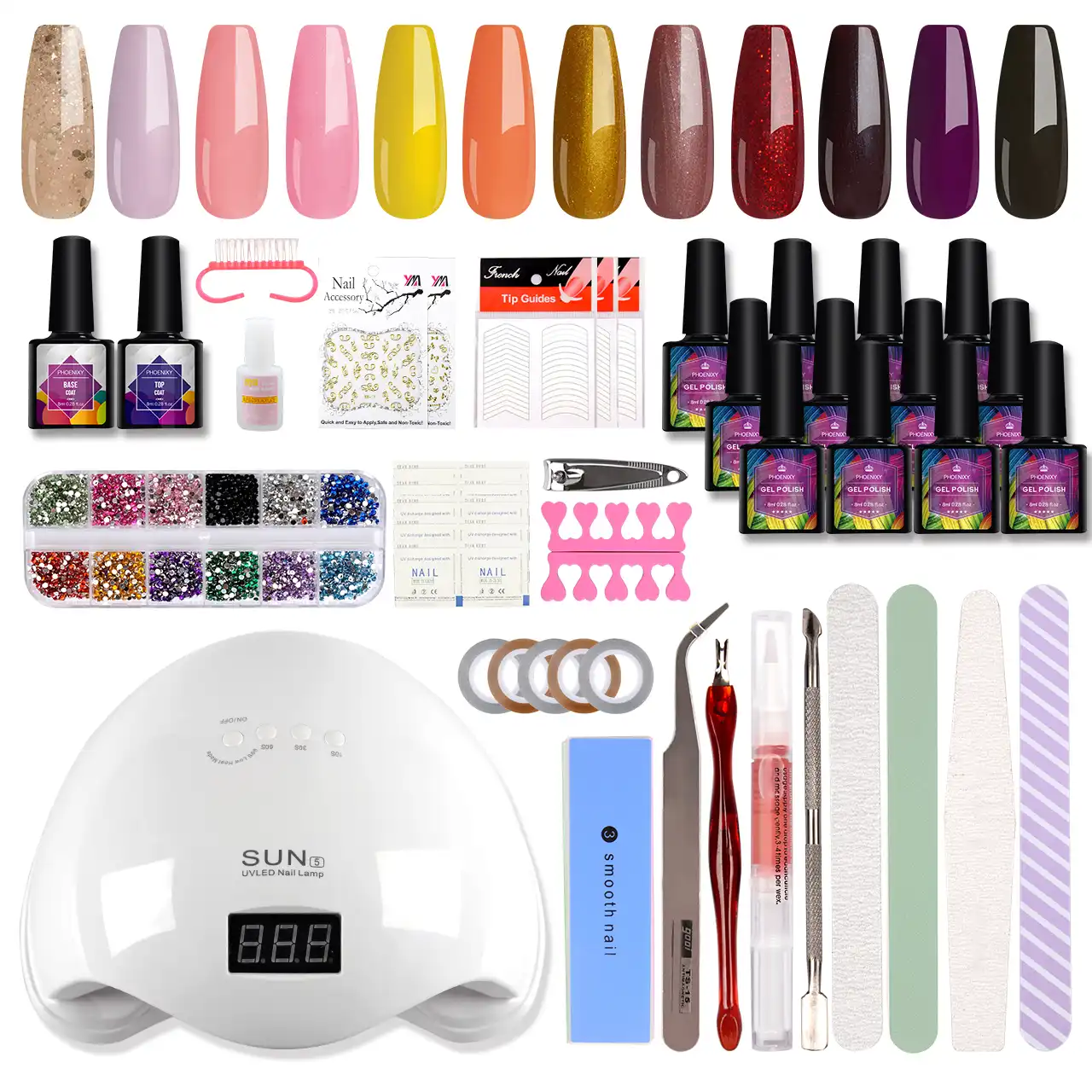 manicura set esmalte de unas kit de 48w led lampara para unas quicking construir semi permanente barniz de remojo manicura herramientas