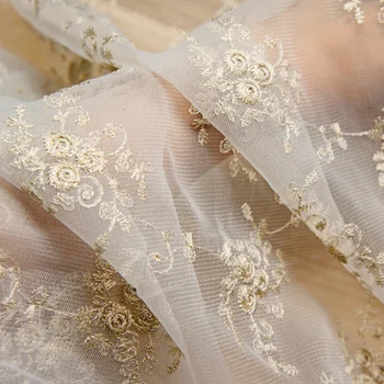 

Width 130CM Newstyle Lace Embroidery Jacquard Soft Tulle Fabric Mesh for DIY Party Stage Wedding Dress Skirts Home Decoration