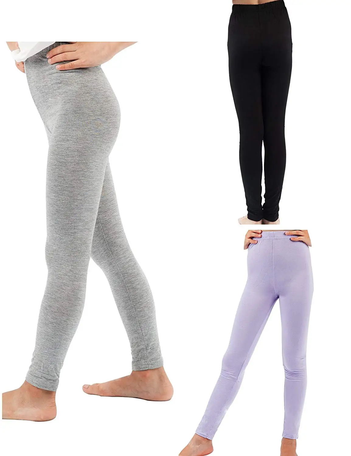 

20 pieces PLUS 3 Pack Girls Solid Leggings Pants Classic Leggings for Kids Harem Pants